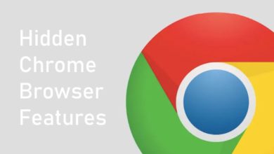 Google Chrome browser window with highlighted hidden tools, tab groups, and productivity icons in a minimal digital style